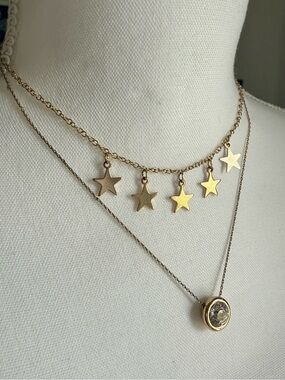 Gold Star Charm Layered Necklace - Women Jewelry